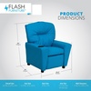 image:imageFlash Furniture Chandler LeatherSoft Kids Recliner with Cup Holder and Safety Recline Contemporary Reclining Chair for Kids Supports up to 90 lbs BlackTurquoise Vinyl