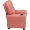 image:imageFlash Furniture Chandler LeatherSoft Kids Recliner with Cup Holder and Safety Recline Contemporary Reclining Chair for Kids Supports up to 90 lbs BlackPink Vinyl