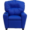 image:imageFlash Furniture Chandler LeatherSoft Kids Recliner with Cup Holder and Safety Recline Contemporary Reclining Chair for Kids Supports up to 90 lbs BlackBlue Vinyl