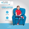 image:imageFlash Furniture Chandler LeatherSoft Kids Recliner with Cup Holder and Safety Recline Contemporary Reclining Chair for Kids Supports up to 90 lbs BlackTurquoise Vinyl