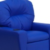 image:imageFlash Furniture Chandler LeatherSoft Kids Recliner with Cup Holder and Safety Recline Contemporary Reclining Chair for Kids Supports up to 90 lbs BlackBlue Vinyl