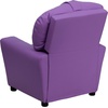 image:imageFlash Furniture Chandler LeatherSoft Kids Recliner with Cup Holder and Safety Recline Contemporary Reclining Chair for Kids Supports up to 90 lbs BlackLavender Vinyl