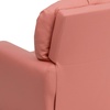 image:imageFlash Furniture Chandler LeatherSoft Kids Recliner with Cup Holder and Safety Recline Contemporary Reclining Chair for Kids Supports up to 90 lbs BlackPink Vinyl
