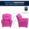 image:imageFlash Furniture Chandler LeatherSoft Kids Recliner with Cup Holder and Safety Recline Contemporary Reclining Chair for Kids Supports up to 90 lbs BlackHot Pink Vinyl