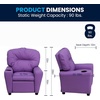 image:imageFlash Furniture Chandler LeatherSoft Kids Recliner with Cup Holder and Safety Recline Contemporary Reclining Chair for Kids Supports up to 90 lbs BlackLavender Vinyl