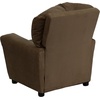 image:imageFlash Furniture Chandler LeatherSoft Kids Recliner with Cup Holder and Safety Recline Contemporary Reclining Chair for Kids Supports up to 90 lbs BlackBrown Microfiber