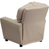image:imageFlash Furniture Chandler LeatherSoft Kids Recliner with Cup Holder and Safety Recline Contemporary Reclining Chair for Kids Supports up to 90 lbs BlackBeige Vinyl