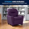 image:imageFlash Furniture Chandler LeatherSoft Kids Recliner with Cup Holder and Safety Recline Contemporary Reclining Chair for Kids Supports up to 90 lbs BlackPurple Vinyl