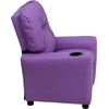 image:imageFlash Furniture Chandler LeatherSoft Kids Recliner with Cup Holder and Safety Recline Contemporary Reclining Chair for Kids Supports up to 90 lbs BlackLavender Vinyl