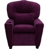 image:imageFlash Furniture Chandler LeatherSoft Kids Recliner with Cup Holder and Safety Recline Contemporary Reclining Chair for Kids Supports up to 90 lbs BlackPurple Microfiber