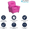 image:imageFlash Furniture Chandler LeatherSoft Kids Recliner with Cup Holder and Safety Recline Contemporary Reclining Chair for Kids Supports up to 90 lbs BlackHot Pink Vinyl