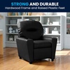 image:imageFlash Furniture Chandler LeatherSoft Kids Recliner with Cup Holder and Safety Recline Contemporary Reclining Chair for Kids Supports up to 90 lbs BlackBlack Leathersoft