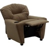 image:imageFlash Furniture Chandler LeatherSoft Kids Recliner with Cup Holder and Safety Recline Contemporary Reclining Chair for Kids Supports up to 90 lbs BlackBrown Microfiber