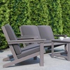 image:imageFlash Furniture Charlestown Adirondack Style Deep Seat Patio Club Chair with Cushions  Gray Poly Resin Frame  Cream AllWeather Cushions  IndoorOutdoor