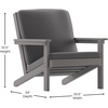 image:imageFlash Furniture Charlestown Adirondack Style Deep Seat Patio Club Chair with Cushions  Gray Poly Resin Frame  Cream AllWeather Cushions  IndoorOutdoor