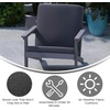image:imageFlash Furniture Charlestown Adirondack Style Deep Seat Patio Club Chair with Cushions  Gray Poly Resin Frame  Cream AllWeather Cushions  IndoorOutdoor