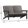 image:imageFlash Furniture Charlestown Adirondack Style Deep Seat Patio Loveseat with Cushions  Gray Poly Resin Frame  Gray AllWeather Cushions  IndoorOutdoorBlackCharcoal