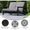 image:imageFlash Furniture Charlestown Adirondack Style Deep Seat Patio Loveseat with Cushions  Gray Poly Resin Frame  Gray AllWeather Cushions  IndoorOutdoorBlackCharcoal
