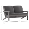 image:imageFlash Furniture Charlestown Adirondack Style Deep Seat Patio Loveseat with Cushions  Gray Poly Resin Frame  Gray AllWeather Cushions  IndoorOutdoorGrey