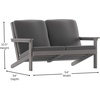 image:imageFlash Furniture Charlestown Adirondack Style Deep Seat Patio Loveseat with Cushions  Gray Poly Resin Frame  Gray AllWeather Cushions  IndoorOutdoorGrey