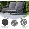 image:imageFlash Furniture Charlestown Adirondack Style Deep Seat Patio Loveseat with Cushions  Gray Poly Resin Frame  Gray AllWeather Cushions  IndoorOutdoorGrey