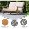 image:imageFlash Furniture Charlestown Adirondack Style Deep Seat Patio Loveseat with Cushions  Gray Poly Resin Frame  Gray AllWeather Cushions  IndoorOutdoorNatural CedarCream