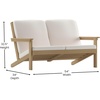 image:imageFlash Furniture Charlestown Adirondack Style Deep Seat Patio Loveseat with Cushions  Gray Poly Resin Frame  Gray AllWeather Cushions  IndoorOutdoorNatural CedarCream