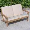 image:imageFlash Furniture Charlestown Adirondack Style Deep Seat Patio Loveseat with Cushions  Gray Poly Resin Frame  Gray AllWeather Cushions  IndoorOutdoorNatural CedarCream