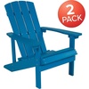 image:imageFlash Furniture Charlestown Commercial Grade IndoorOutdoor Adirondack Chair Weather Resistant Durable Poly Resin Deck and Patio Seating RedBlue