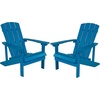 image:imageFlash Furniture Charlestown Commercial Grade IndoorOutdoor Adirondack Chair Weather Resistant Durable Poly Resin Deck and Patio Seating RedBlue