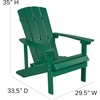 image:imageFlash Furniture Charlestown Commercial Grade IndoorOutdoor Adirondack Chair Weather Resistant Durable Poly Resin Deck and Patio Seating RedGreen