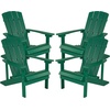 image:imageFlash Furniture Charlestown Commercial Grade IndoorOutdoor Adirondack Chair Weather Resistant Durable Poly Resin Deck and Patio Seating RedGreen