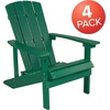 image:imageFlash Furniture Charlestown Commercial Grade IndoorOutdoor Adirondack Chair Weather Resistant Durable Poly Resin Deck and Patio Seating RedGreen