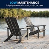 image:imageFlash Furniture Charlestown Commercial Grade IndoorOutdoor Adirondack Chair Weather Resistant Durable Poly Resin Deck and Patio Seating RedGrey