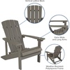 image:imageFlash Furniture Charlestown Commercial Grade IndoorOutdoor Adirondack Chair Weather Resistant Durable Poly Resin Deck and Patio Seating RedGrey