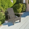 image:imageFlash Furniture Charlestown Commercial Grade IndoorOutdoor Adirondack Chair Weather Resistant Durable Poly Resin Deck and Patio Seating RedGrey