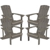 image:imageFlash Furniture Charlestown Commercial Grade IndoorOutdoor Adirondack Chair Weather Resistant Durable Poly Resin Deck and Patio Seating RedGrey