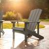 image:imageFlash Furniture Charlestown Commercial Grade IndoorOutdoor Adirondack Chair Weather Resistant Durable Poly Resin Deck and Patio Seating RedGrey