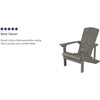 image:imageFlash Furniture Charlestown Commercial Grade IndoorOutdoor Adirondack Chair Weather Resistant Durable Poly Resin Deck and Patio Seating RedGrey