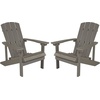 image:imageFlash Furniture Charlestown Commercial Grade IndoorOutdoor Adirondack Chair Weather Resistant Durable Poly Resin Deck and Patio Seating RedGrey