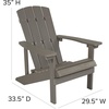 image:imageFlash Furniture Charlestown Commercial Grade IndoorOutdoor Adirondack Chair Weather Resistant Durable Poly Resin Deck and Patio Seating RedGrey