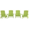 image:imageFlash Furniture Charlestown Commercial Grade IndoorOutdoor Adirondack Chair Weather Resistant Durable Poly Resin Deck and Patio Seating RedLime Green