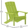 image:imageFlash Furniture Charlestown Commercial Grade IndoorOutdoor Adirondack Chair Weather Resistant Durable Poly Resin Deck and Patio Seating RedLime Green