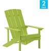 image:imageFlash Furniture Charlestown Commercial Grade IndoorOutdoor Adirondack Chair Weather Resistant Durable Poly Resin Deck and Patio Seating RedLime Green