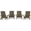 image:imageFlash Furniture Charlestown Commercial Grade IndoorOutdoor Adirondack Chair Weather Resistant Durable Poly Resin Deck and Patio Seating RedMahogany