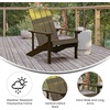 image:imageFlash Furniture Charlestown Commercial Grade IndoorOutdoor Adirondack Chair Weather Resistant Durable Poly Resin Deck and Patio Seating RedMahogany
