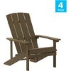 image:imageFlash Furniture Charlestown Commercial Grade IndoorOutdoor Adirondack Chair Weather Resistant Durable Poly Resin Deck and Patio Seating RedMahogany