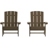 image:imageFlash Furniture Charlestown Commercial Grade IndoorOutdoor Adirondack Chair Weather Resistant Durable Poly Resin Deck and Patio Seating RedMahogany