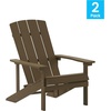 image:imageFlash Furniture Charlestown Commercial Grade IndoorOutdoor Adirondack Chair Weather Resistant Durable Poly Resin Deck and Patio Seating RedMahogany