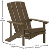 image:imageFlash Furniture Charlestown Commercial Grade IndoorOutdoor Adirondack Chair Weather Resistant Durable Poly Resin Deck and Patio Seating RedMahogany